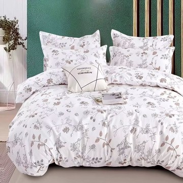 Annette 舒柔棉 單人 薄床包+枕套+雙人薄被套三件組  單人床包(106 x 188cm) + 被套(180 x 210cm)  花香動人  被套 + 床墊套組