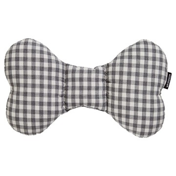 Malolotte 嬰兒蝴蝶枕  36 x 22cm  格紋 麻灰色