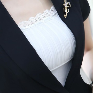 吊帶背心女內穿西裝打底內衣莫代爾蕾絲裹胸外穿大碼內搭上衣夏季