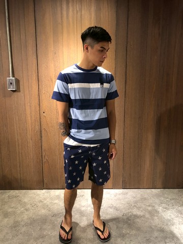 美國百分百【全新真品】Ralph Lauren RL 口袋 男 短褲 泳褲 海灘 衝浪褲 星星 白色 S號 J507