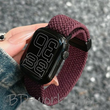 酒紅色尼龍錶帶 編織錶帶 apple watch s10錶帶 iwatch10錶帶 9 8 7 6蘋果手錶錶帶 蘋果錶帶