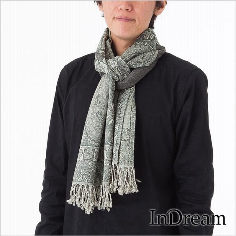 ウールストール メンズ ペイズリー柄 大判 マフラー プレゼント 秋冬 グレー ブラック アイボリー 通販 Lineポイント最大0 5 Get Lineショッピング