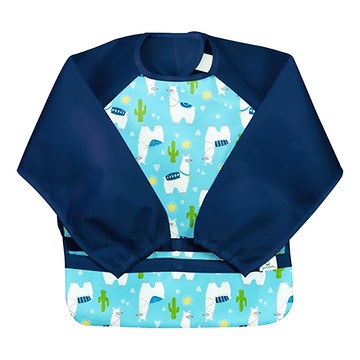 green sprouts 小綠芽 魔鬼氈雙面防水 防食物掉落長袖圍兜  沙漠羊駝  1個  1件