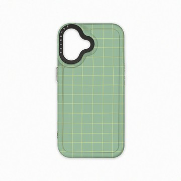 iPhone 16  殼 TRON IPhone 16 手繪簡約方格紋B款 太空殼 透黑款 手機殼