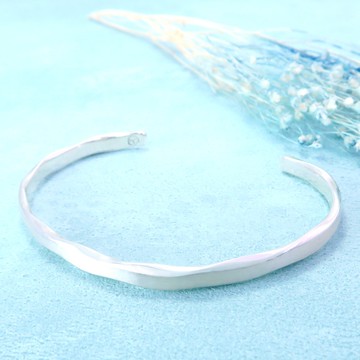 ART64 浪花手環-水波 925純銀 C型開口式 女生手環