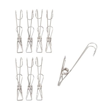 Axis 艾克思 萬用防風掛勾式不鏽鋼衣夾  銀色  1組