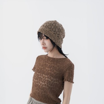 QUEENSHOP_S 女裝 編織鏤空造型堆堆帽 三色售 現+預 【07020996】