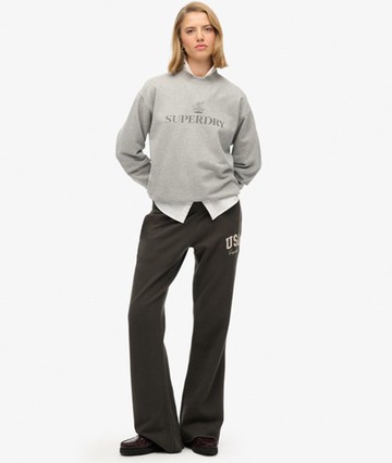 Superdry Women's Athletic Essentials Low Rise Flare Joggers Dark Grey Size: 10