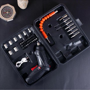 店長推薦電動螺絲刀套裝 多功能迷你折疊 USB充電式手鑽 電鑽【摩可美家】