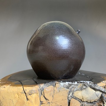 台灣【陶燒釉變】手拉坯水滴硯滴(大)17