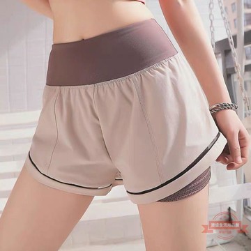 高腰收腹運動短褲女彈力運動潮流跑步健身褲外穿雙層美體寬松顯瘦
