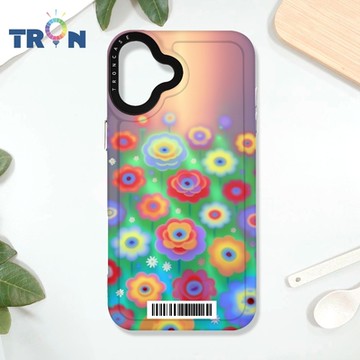 TRON iPhone 16 PLUS 炫彩玫瑰花朵 防摔太空載具殼 透白 軟硬 手機殼
