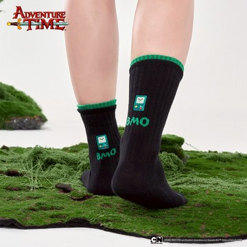 FOOTER 【探險活寶】BMO襪 - 限量授權系列 長襪 高筒襪 (AT03-黑色)