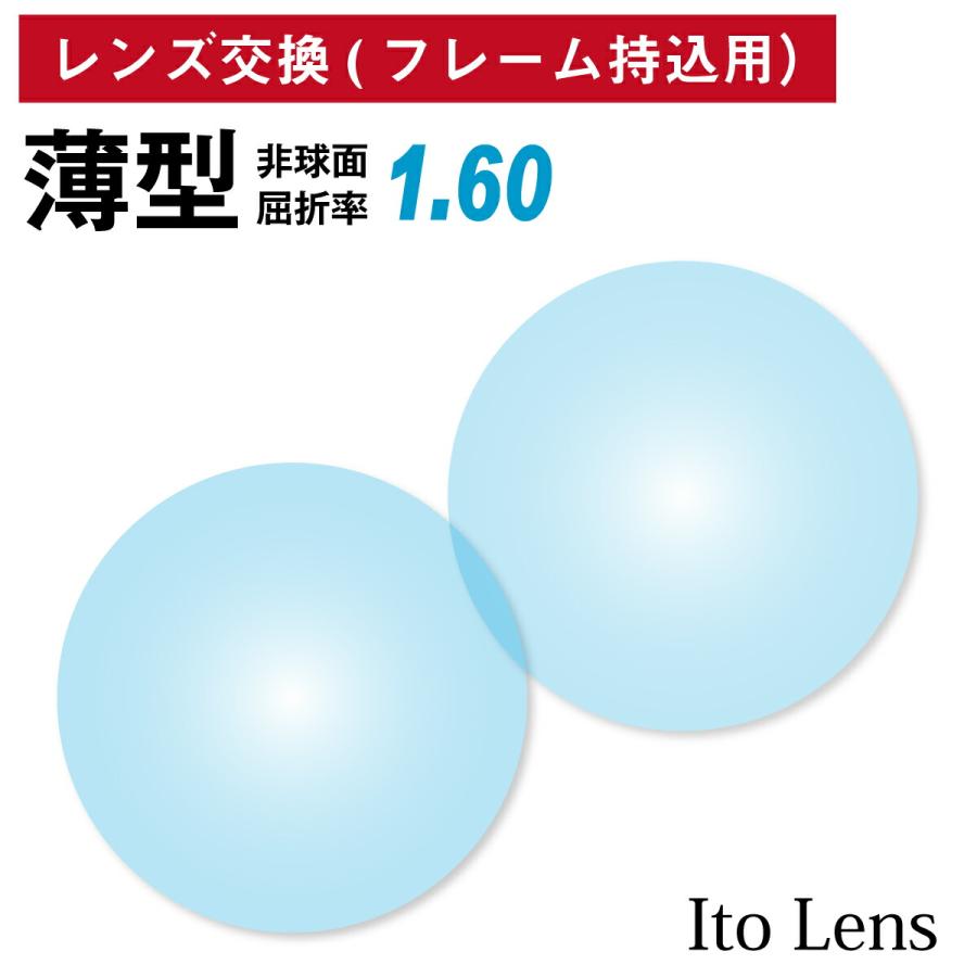 Ito Lens イトーレンズ 眼鏡レンズ交換 中屈折1.60 非球面 UVカット 超