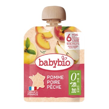 【綠動會】Babybio 生機蘋果洋梨纖果泥90g