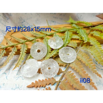 白水金龍扣吊墜 水晶木頭串珠配件ii08