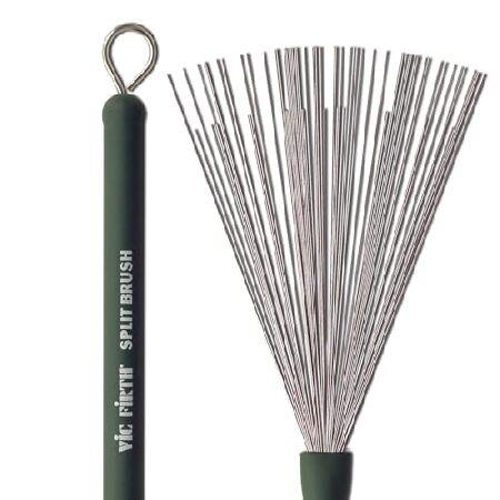 VIC FIRTH (ビックファース) VIC-SB Split Brush Retractable Wire Brush 押し出し式 ラバーグリップ ブラシ