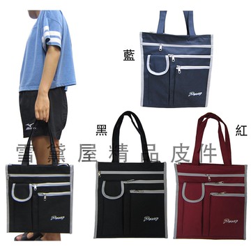 ~雪黛屋~Percy 肩背提袋大容量可放A4資料夾台灣製造購物袋才藝袋手提上學書包以外放置教具用品雨衣雨傘便當#7743