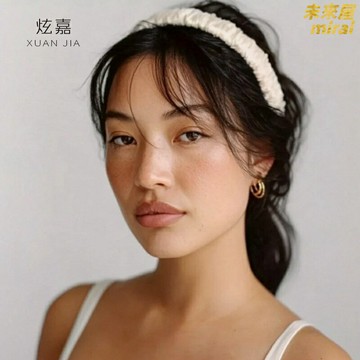 【真絲緞面】束髮帶 洗臉髮帶 髮飾 頭帶 髮箍 桑蠶絲 100%真絲 19姆米 寬邊褶皺 純色簡約 女士護膚美容必備