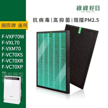 適用 Panasonic 國際牌 F-VXP70W F-VXL70 F-VXM70 抗菌HEPA濾芯 活性碳濾網