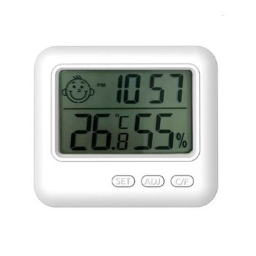 溫/溼度計 【WCOME】笑臉電子溫濕度計鬧時鐘 多功能LED溼度計LCD液晶數字表情立/掛式溫度監控檢測量