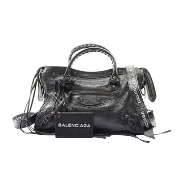 BALENCIAGA 巴黎世家 City 機車包 黑色 山羊皮 兩用包 431621 【二手名牌BRAND OFF】