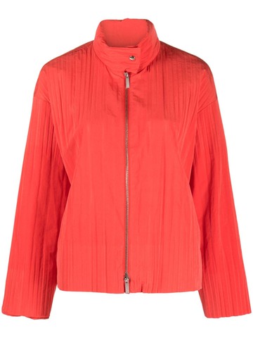 Emporio Armani - pleated water-repellent jacket - women - Polyamide/Polyester/Cotton/Polyester - 40 - Red