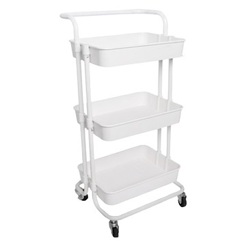 376-HB收納架 三層 帶滑輪  白色