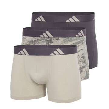 【adidas 愛迪達】男士 高彈柔棉舒適平口內褲三件組ACTIVE FLEX COTTON TRUNK 3 PAIRS