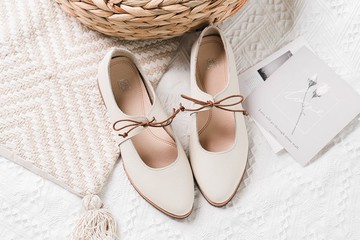 新品主打星【艾蜜莉】瑪莉珍裸空精靈鞋_奶油米 |手工訂製| MIT