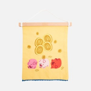 dee chu 刺繡布掛飾 小豬撲滿 財源滾滾