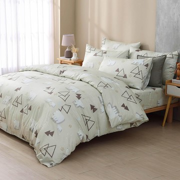 雙人薄被套床包組/美國棉授權品牌 / 哈肯小熊 [鴻宇] 台灣製 - 2507米