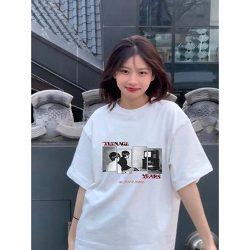 【林木木】100%純棉 短袖t恤女 韓系衣服 重磅短袖 落肩上衣 夏日穿搭 ins 風