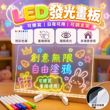 📢臺灣現貨 可擦寫📢發光畫板 DIY發光寫字板 擺夜攤發光字 夜市發光畫板 DIY發光畫板 發光塗鴉繪畫板 護眼畫板燈
