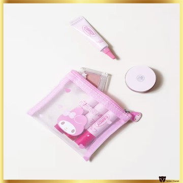 大創 DAISO KOREA My Melody 網袋 3 種尺寸小號、中號、大號 | 可愛的透明組織者 | 三麗鷗化妝
