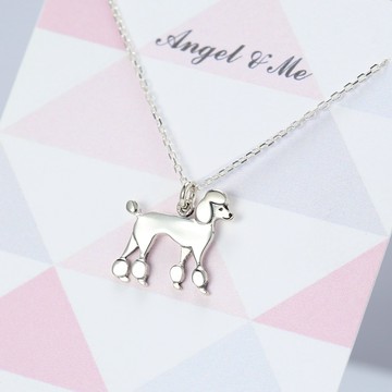 【Angel & Me】貴賓狗 貴賓犬 s925純銀項鍊 生日禮盒 聖誕節禮物