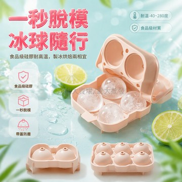 台灣出貨✨ 矽膠製冰盒 威士忌冰球模具 圓形大冰塊製冰器 帶蓋保鮮冰格 5CM兩入六入八入組