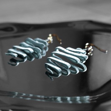 耳邊書畫 纏花耳飾 萬緒 水藍