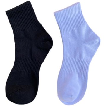 6雙25元薄款純棉運動襪黑白色中筒襪短筒襪子防臭吸汗純色ins潮襪