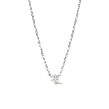 White Sapphire Round Dewdrop Pendant