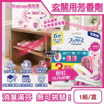 日本Febreze風倍清-玄關用消臭芳香劑(本體7mlx1入+補充7mlx2入)/盒(清新除鞋靴異味,居家入口處靜置去味擴香,長效約6週,室內多層次香氛)