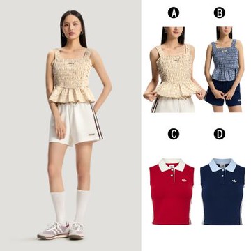 【Adidas 愛迪達】PLAID TANK W 運動背心  女 A-KX7036 B-KX7035 C-KY5695 D-KY5693
