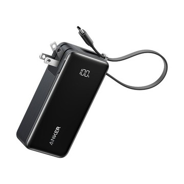 ANKER 安克創新  A1637 Fusion 10000mAh 30W 自帶線插頭行動電源-星際黑(36W 綠風潮