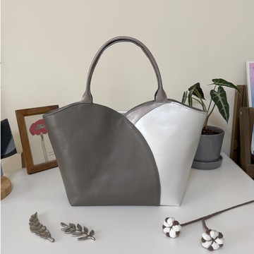 花瓣—真皮手提托特包 銀河系 (灰/黑2色可選)