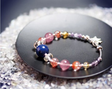 花火 l 智慧 l 招貴人 l 青金/黃水晶/草莓晶