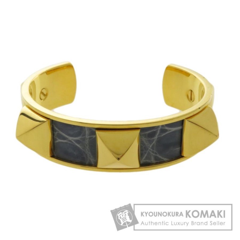 エルメス メドール ブレスレット バングル ブラウン ゴールド HERMES エナメルブレスレット 《ミニ・クリック・メドール》 - マロン