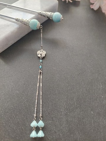 攏雲閣－浣絃　古典水晶天河髮簪步搖