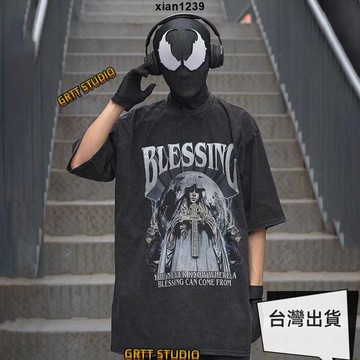 優選🍭【100%純棉】水洗短袖男 美式復古短袖上衣男 韓版潮男衣服 2022夏季潮t 嘻哈 T恤 時尚五分袖男 免運