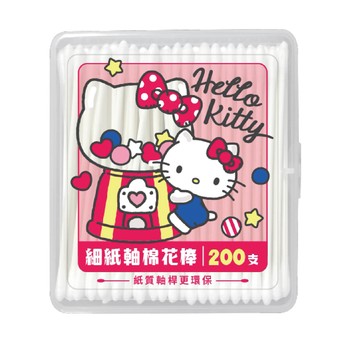 [寶富華]Hello Kitty細紙軸棉花棒200支(盒裝)