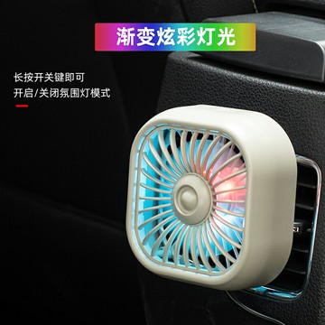 車載USB電風扇12v24V大貨車汽車用品強風車內飾空調出風口小風扇